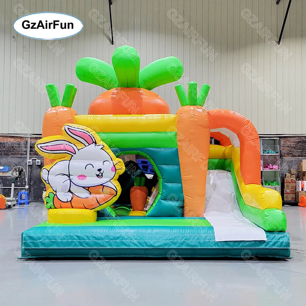 

Popular Outdoor PVC Rabbit Inflatable Bounce House Slide Combo Toddler Soft Play Equipment