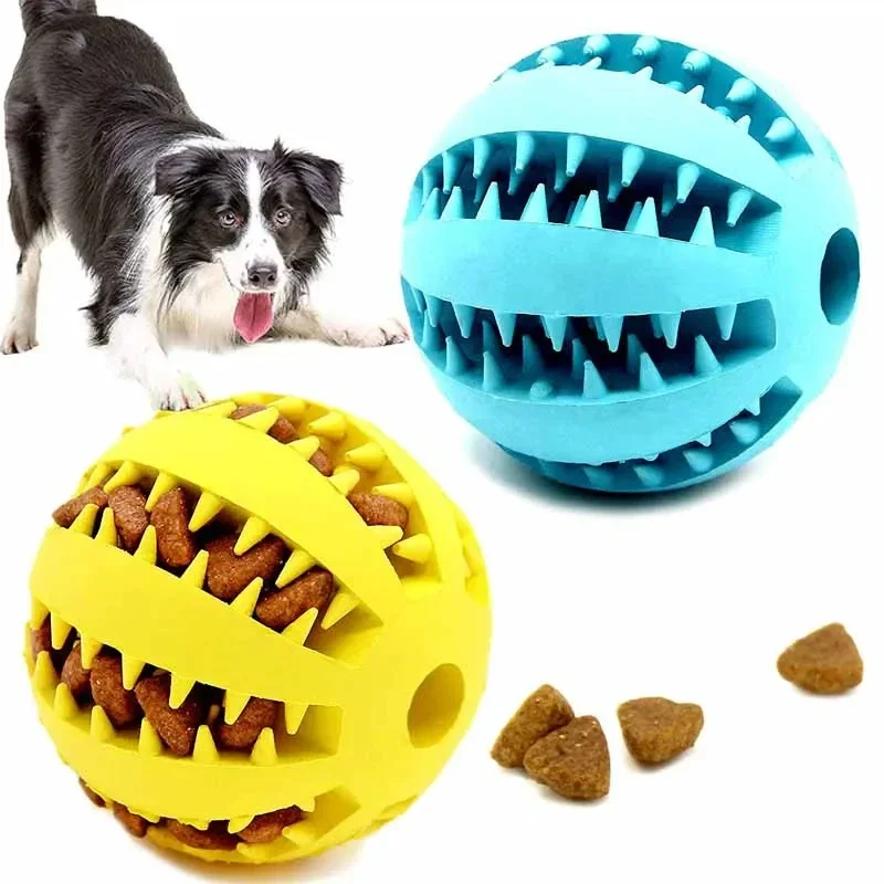 

Dog Chew Toy Teeth Cleaning Snack Ball Pet Dog Toy Ball Natural Rubber Super Tough Interactive Bouncy Dog Supplies