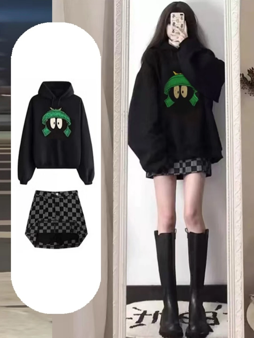 

Свободная женская толстовка в корейском стиле для ранней осени, повседневная, модная, больших размеров, плотная женская толстовка