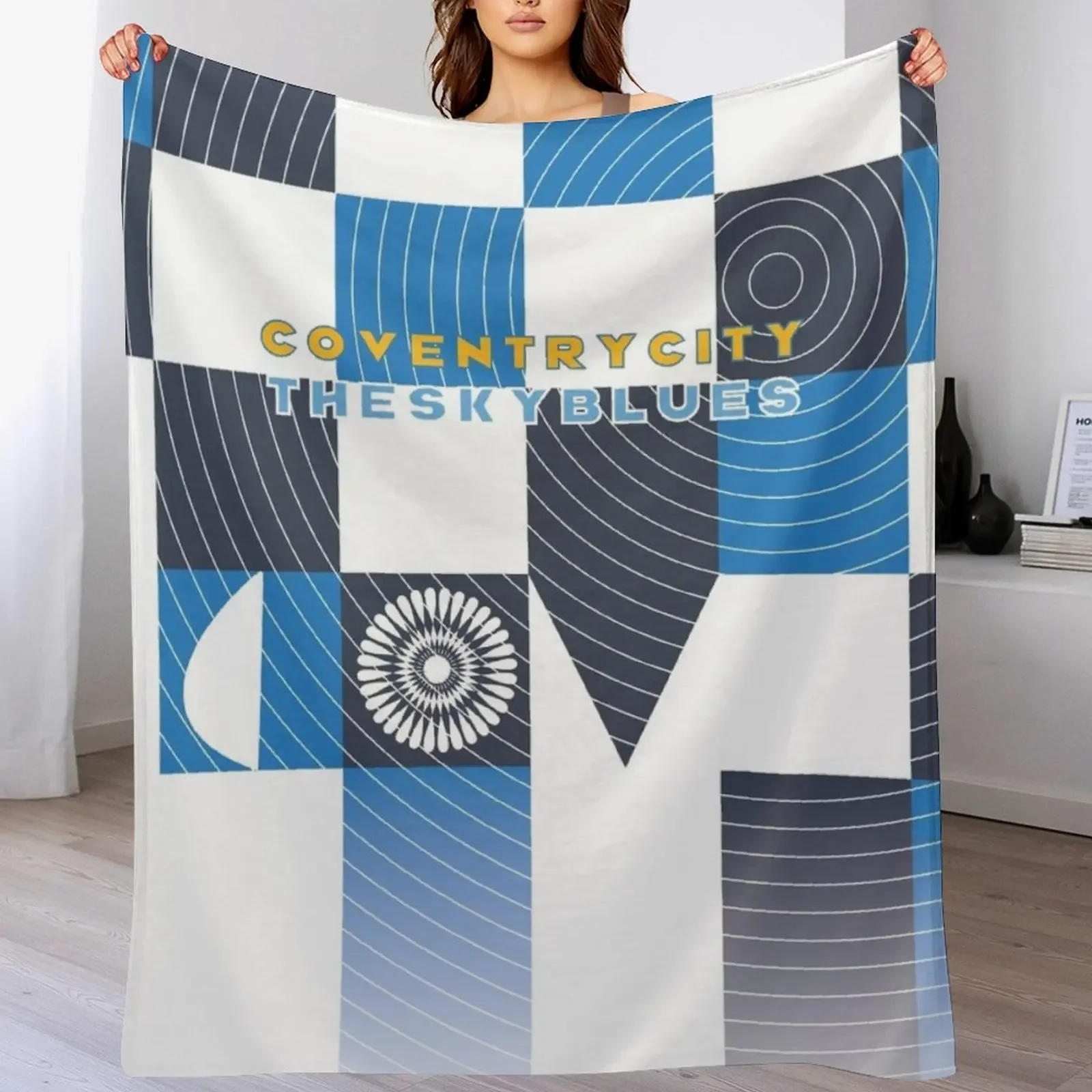 

Coventry City - The Sky Blues Throw Blanket Shaggy Furry Soft Blanket for Bedroom Living Room