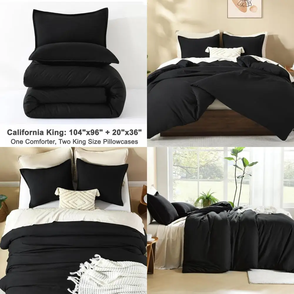

3-Piece Cal King Lightweight Solid Summer Comforter Set, Oversized Quilt Bedding with 2 Pillowcases (104x96In)