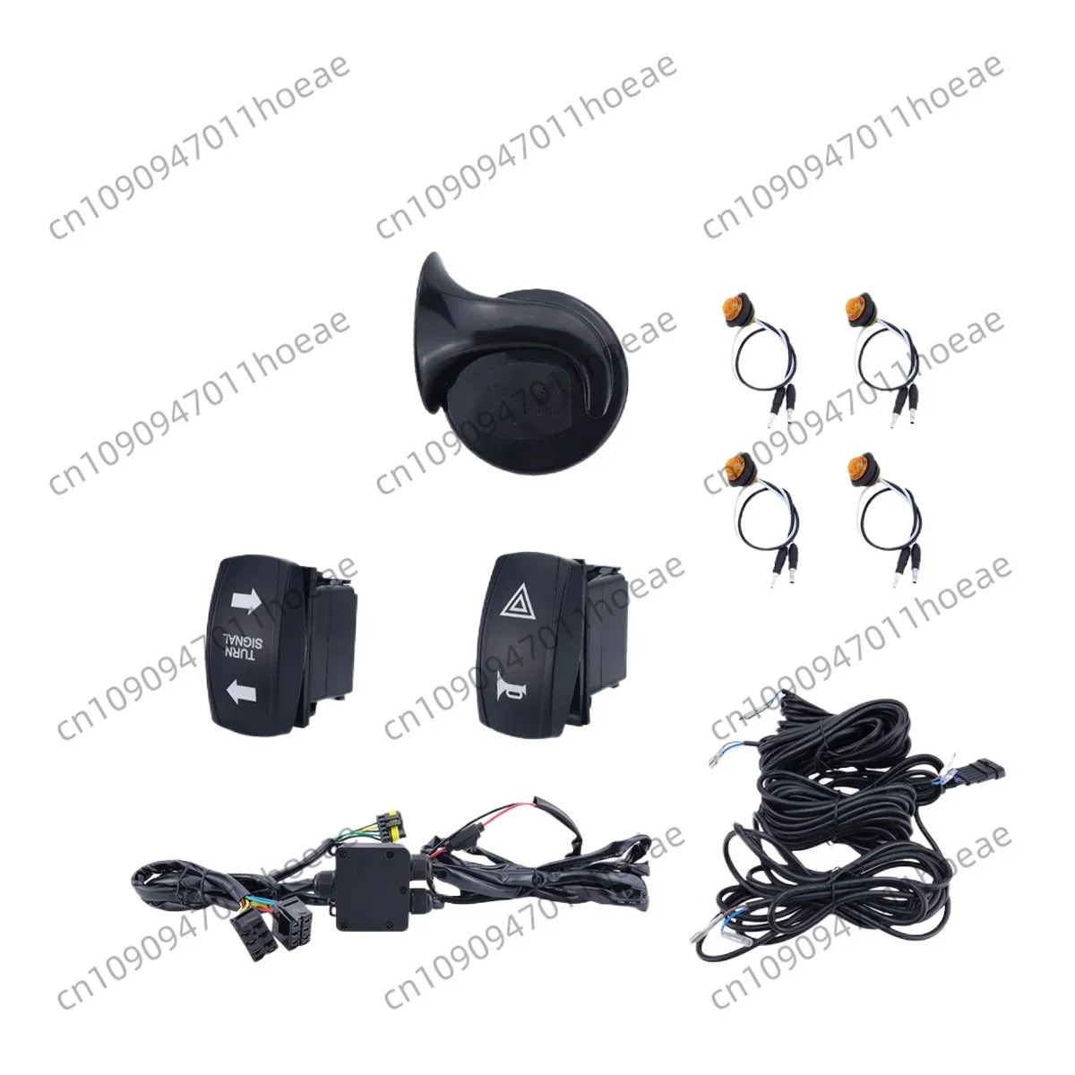 ATV steering signal kit Large decibel speaker with LED amber light UTV steering signal light with rocker switch