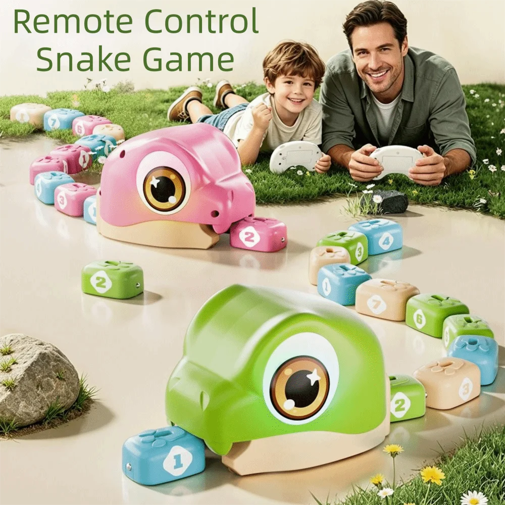 Magnetic RC Snake Car Toy Interactive Rechargeable Remote Control Car Desktop Bead Eating Magnetic RC Car 2 Players Battle