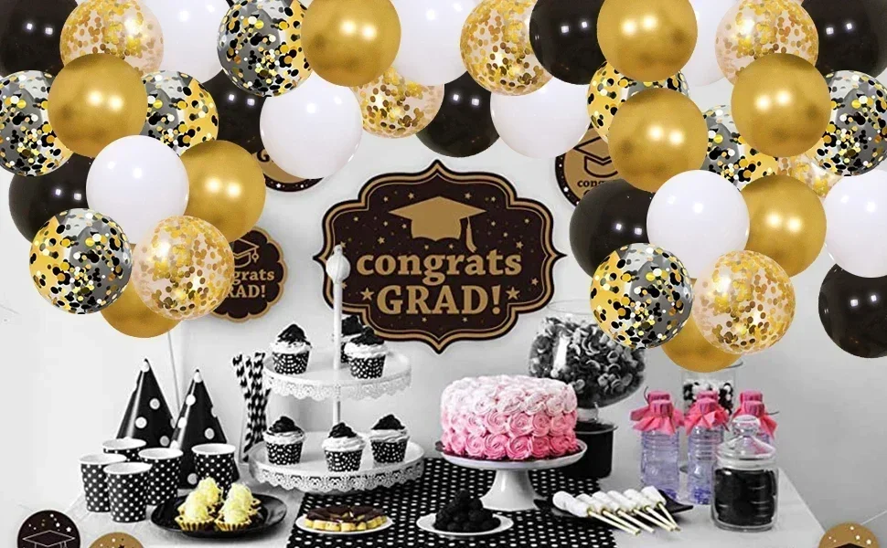 black gold balloons