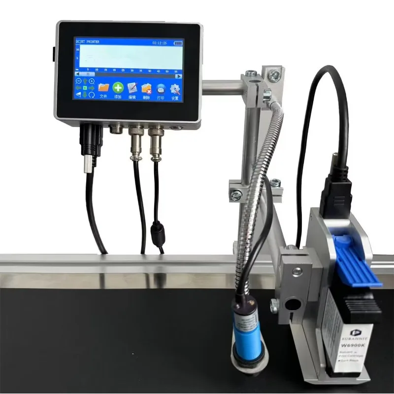 Industrial Automatic Online Inkjet Printer, Batch Lot Number & Expiry Date Coding Machine for Packaging Materials