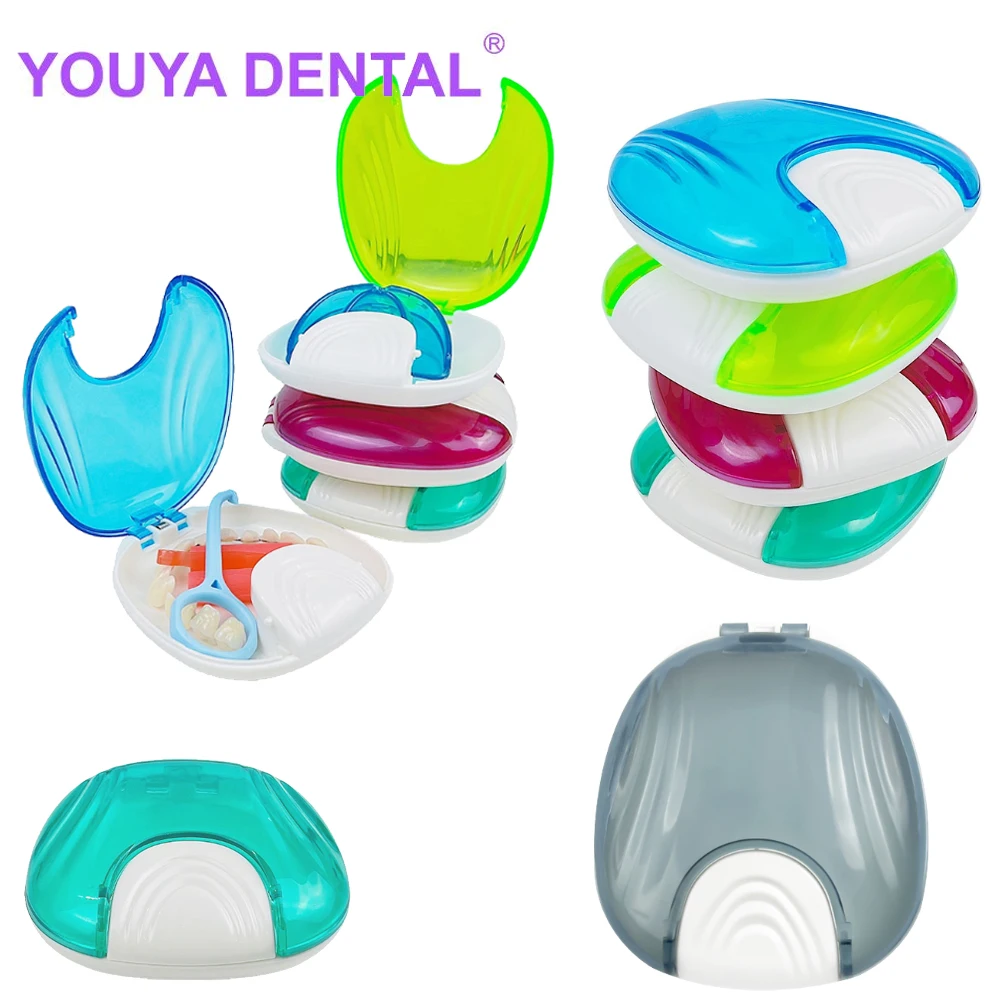 1Pcs Dental Retainer Case Press-to-Open Fake Teeth Box Oral Hygiene Organizer Mouth Guard Travel Denture Storage Case Container