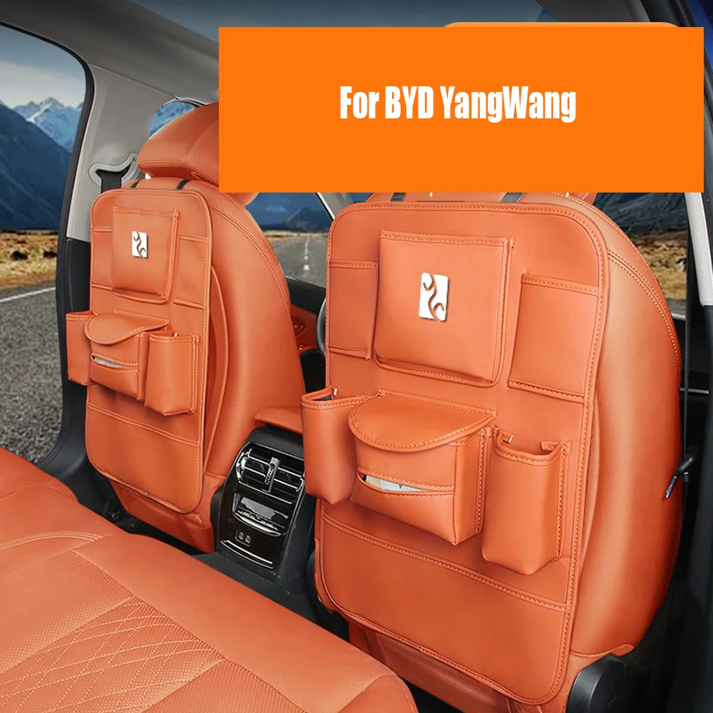 Leather For BYD YangWang U8 U9 2025 Car Central Console Seat Placing items Storage paper bag Organizer Storage Knapsack Trim