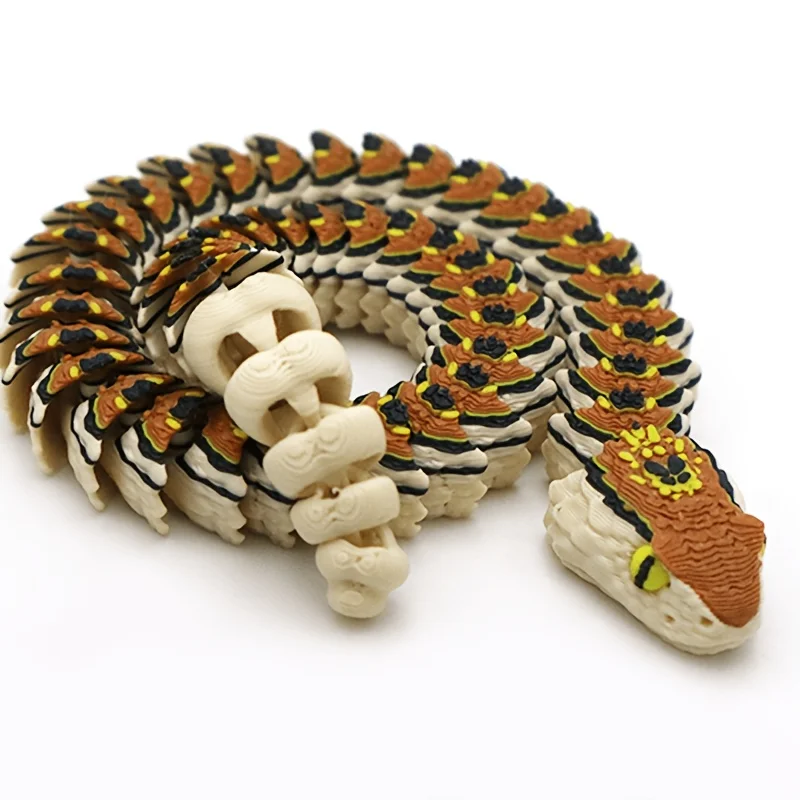 11.8In Western Rattlesnake Toy, Full Body Articulated, Can Coil in Hand for Play, Ages 3 And Up
