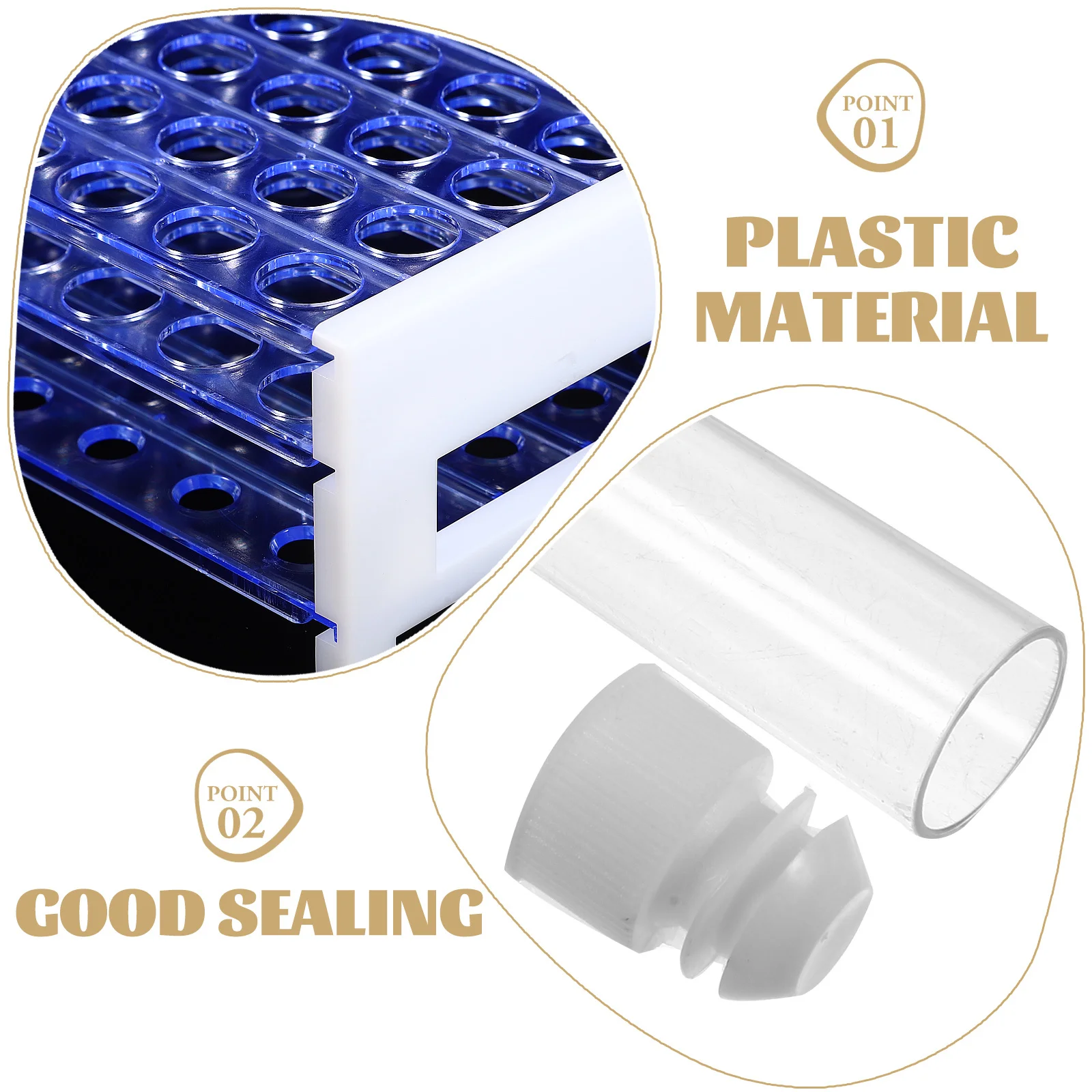 

1Set Plastic Test Tubes Science Laboratory Durable Sealed Screw Cap Leak Proof Centrifugal Tubes for Liquid Storage Sample