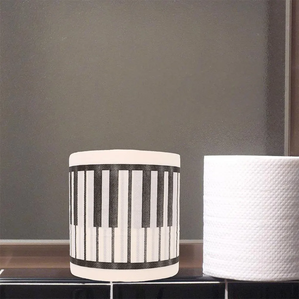 5 個のキーボードトイレットペーパーロールトイレットティッシュプリントバスルームティッシュ音楽テーマ装飾ナプキン家庭用ホテルギフト