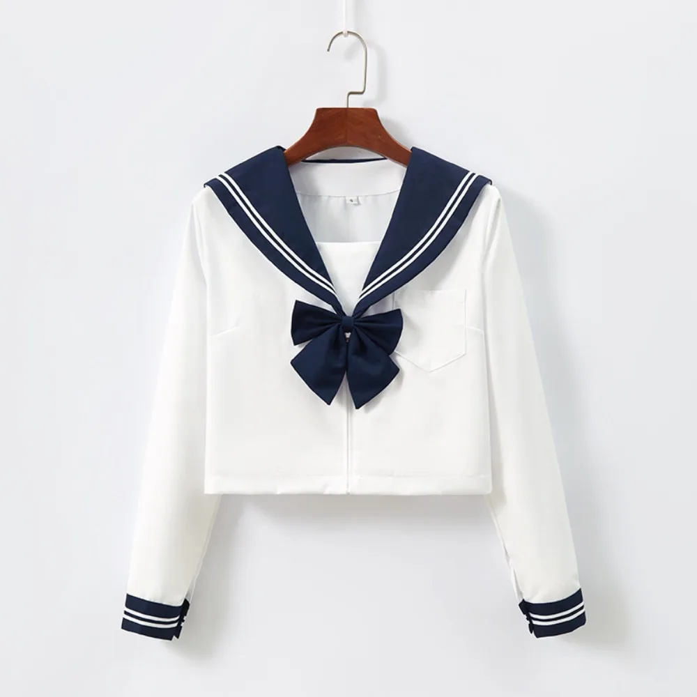 ชุดนักเรียนกะลาสีสีขาวแบบใหม่ ปี 2026 ชุดยูนิฟอร์มสไตล์ JK ชุดพื้นฐาน กระโปรง JK ชุดคอสเพลย์ยูนิฟอร์ม