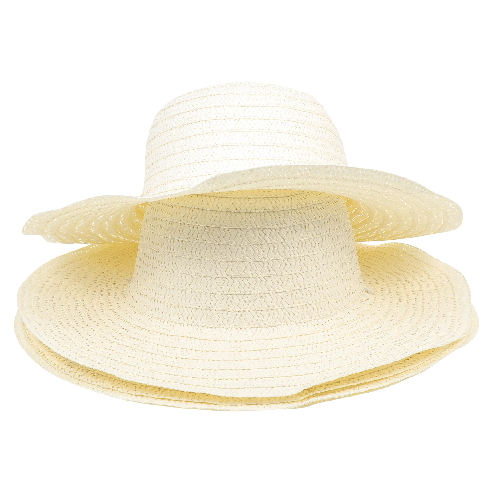 

6 Pcs Diy Craft Supplies DIY Blank Straw Hats Children Painting Craft Supplies Sun Protection Travel Gifts Elastic Band