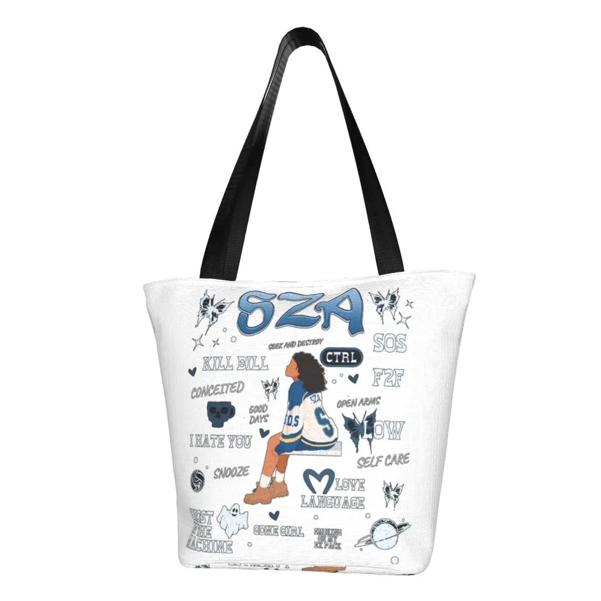 SZA Good Days Graphic Top Handle Bag Ulzzang Merch For Woman Stylish SOS Tour 2023 Handbags