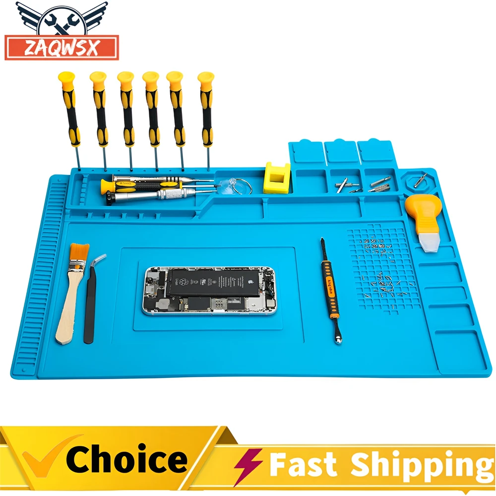 Heat Insulation Soldering Mat Computer Phone Repair Tool Kit ESD Working Silicone Repair Pad Heatresistant Maintenance Tool Kit