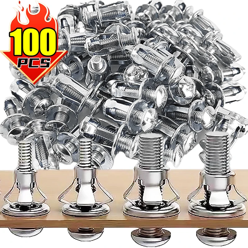 100/4pcs Petal Screw Jack Nuts Screw Anchors Metal Rivet Nut Expansion Plugs Clamp Rivets Lock Fixed Bolt Board Wall Fasteners