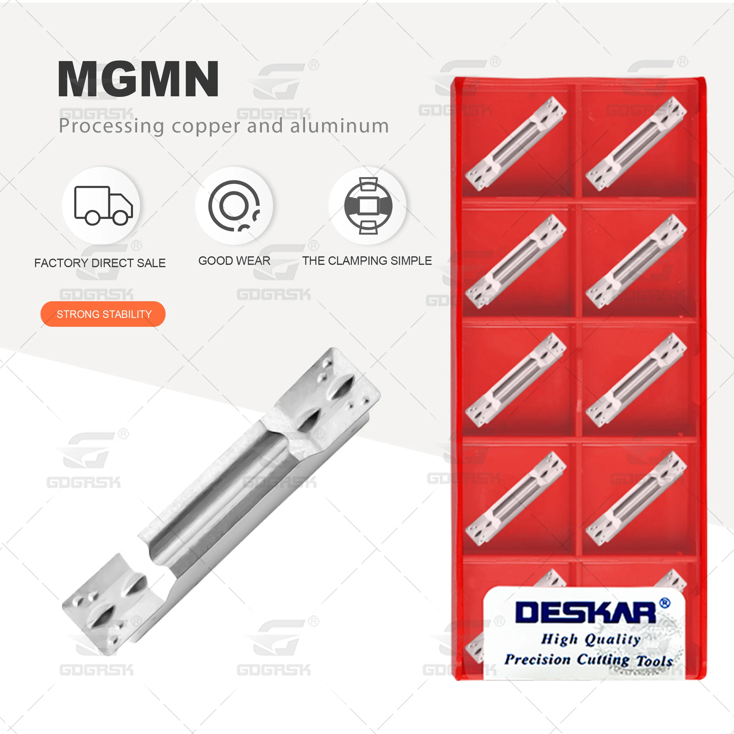

Алюминиевые лезвия DESKAR MGMN150/200/250/300/400/500-G M K10, обрабатывающий центр с ЧПУ, канавочные вставки, детали токарных инструментов серии MGMN