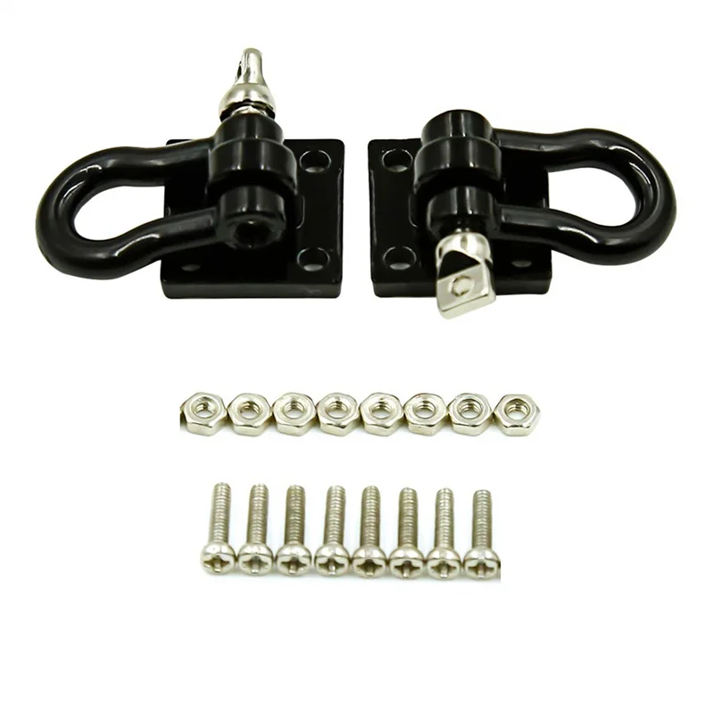 6 個のトレーラー牽引バックル牽引フック金属クライミングトレーラーシャックル 1/10 RC カートラッククライミングカー用 (ブラック)