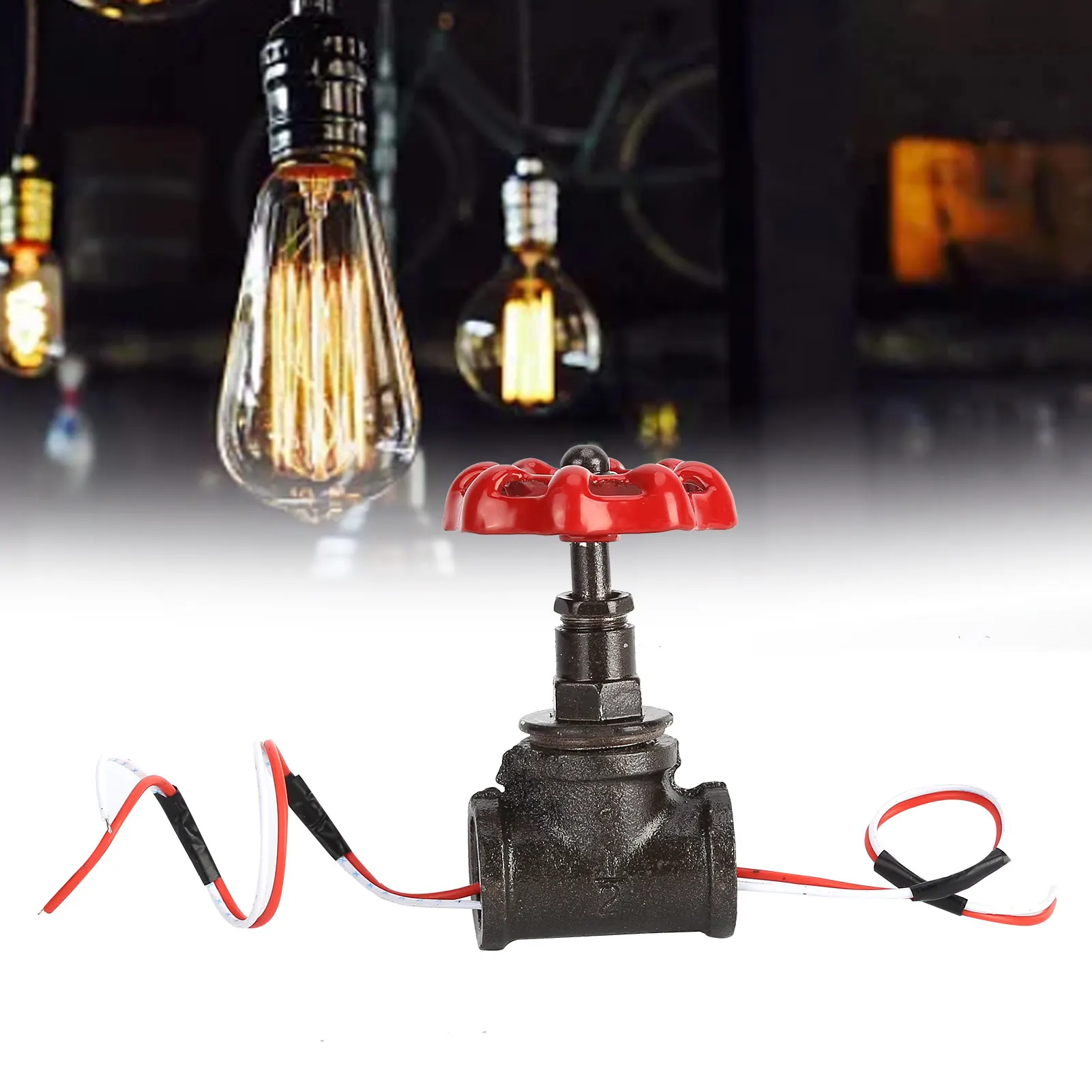 Retro Steampunk  G1/2in Stop Valve Light  with Wire for Water Pipe Lamp Vintage Lamp Vintage Steampunk Valve