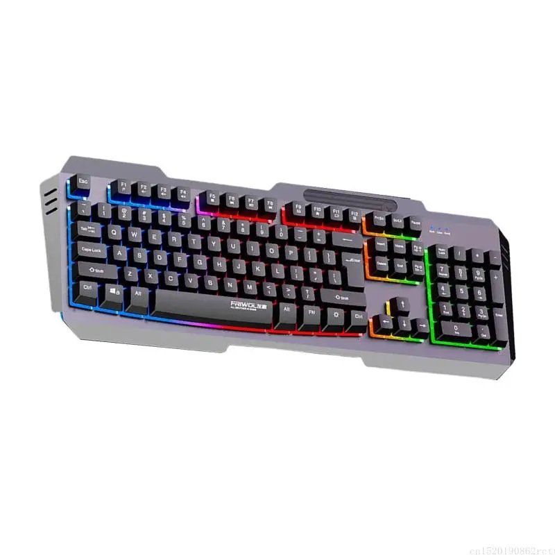 D5BB DS600 USB Corded Gaming Keyboard With Color Lighting And Durability Metal Frame with Mouse Optional