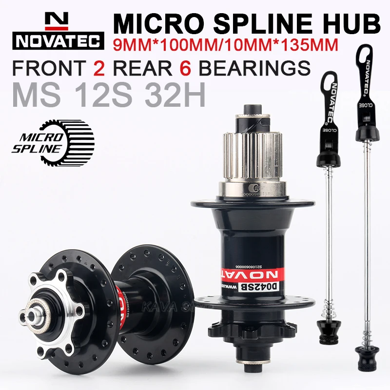 NOVATEC Micro Spline Hub 32 Holes MTB MS Cubes Axle Boost 12 Speed Mountain Bike Hubs for Shimano M6100 M7100 M8100 12S Bicycle