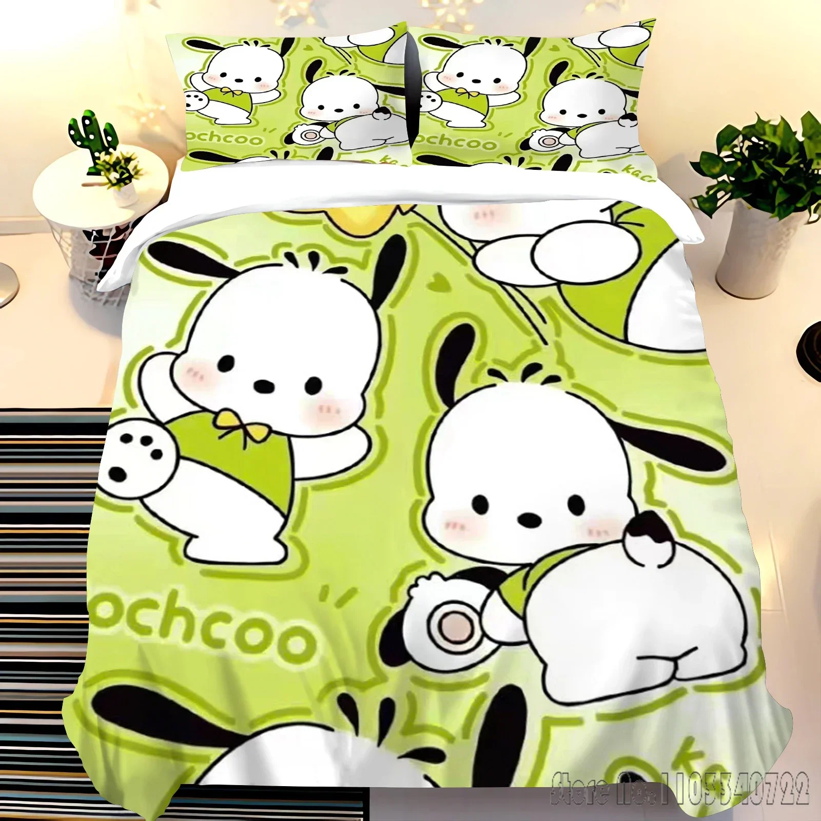 Sanrio Cartoon Pacha dog Double Duvet Cover Set HD Comforter Cover Bedclothes for Kids Bedding Sets Bedroom Decor