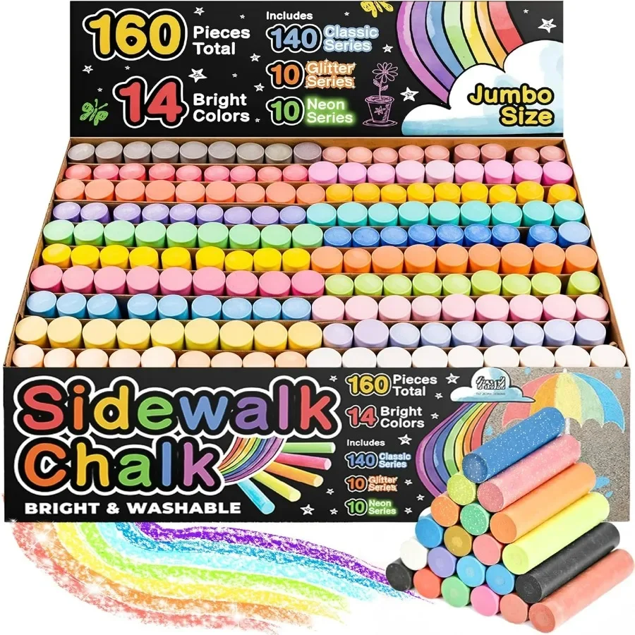 160 Pcs Sidewalk Ch…