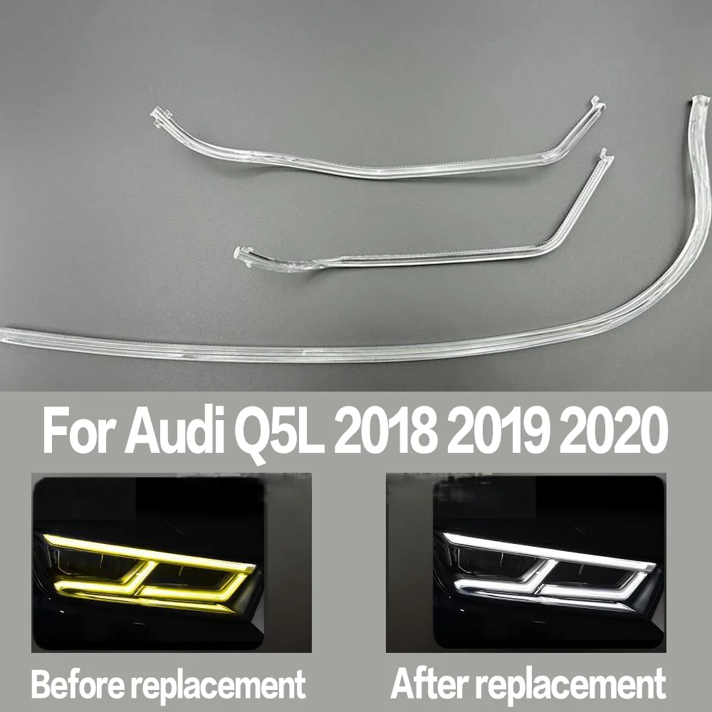 

For Audi Q5L 2018 2019 2020 High LED Replacement DRL Daytime Running Lights Light Guide Plate Headlight Tube Lamp Circle