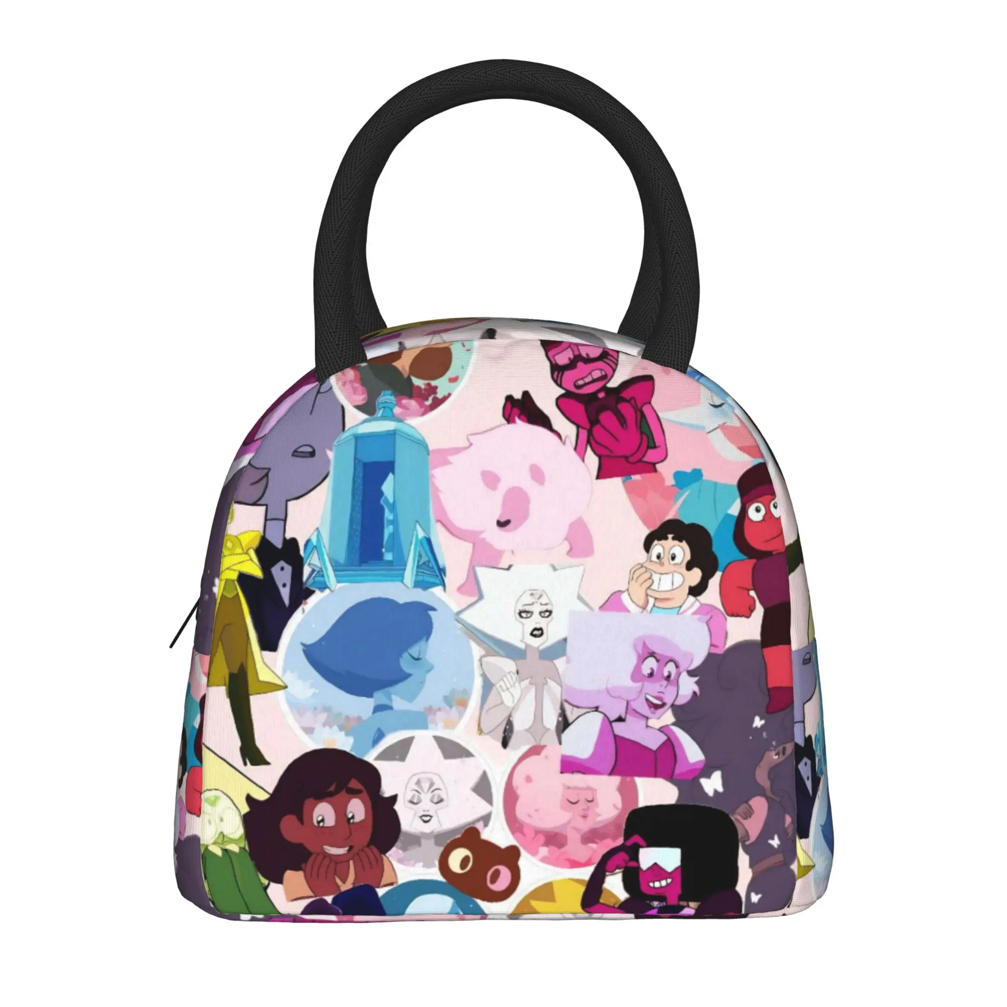 Crystal Gems Steven Universe  Lunch Bag For Women Print Lunch Box Picnic Cooler Bag Portable Oxford Thermal Tote Handbags