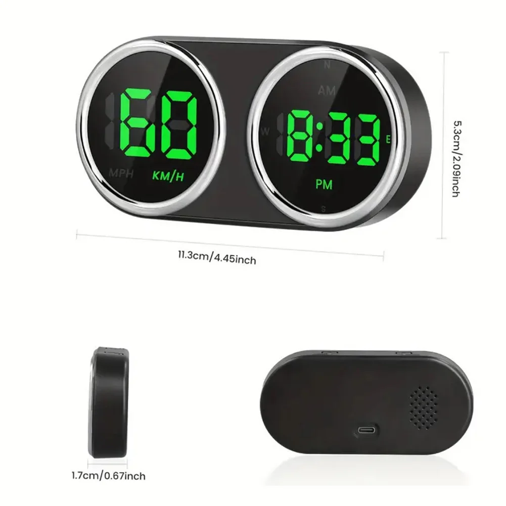1 Pcs Car 7-Color GPS Speedomter Digital Clock HUD Over-speed Alarm KM/H MP/H Speed Meter Auto Electronics Accessories