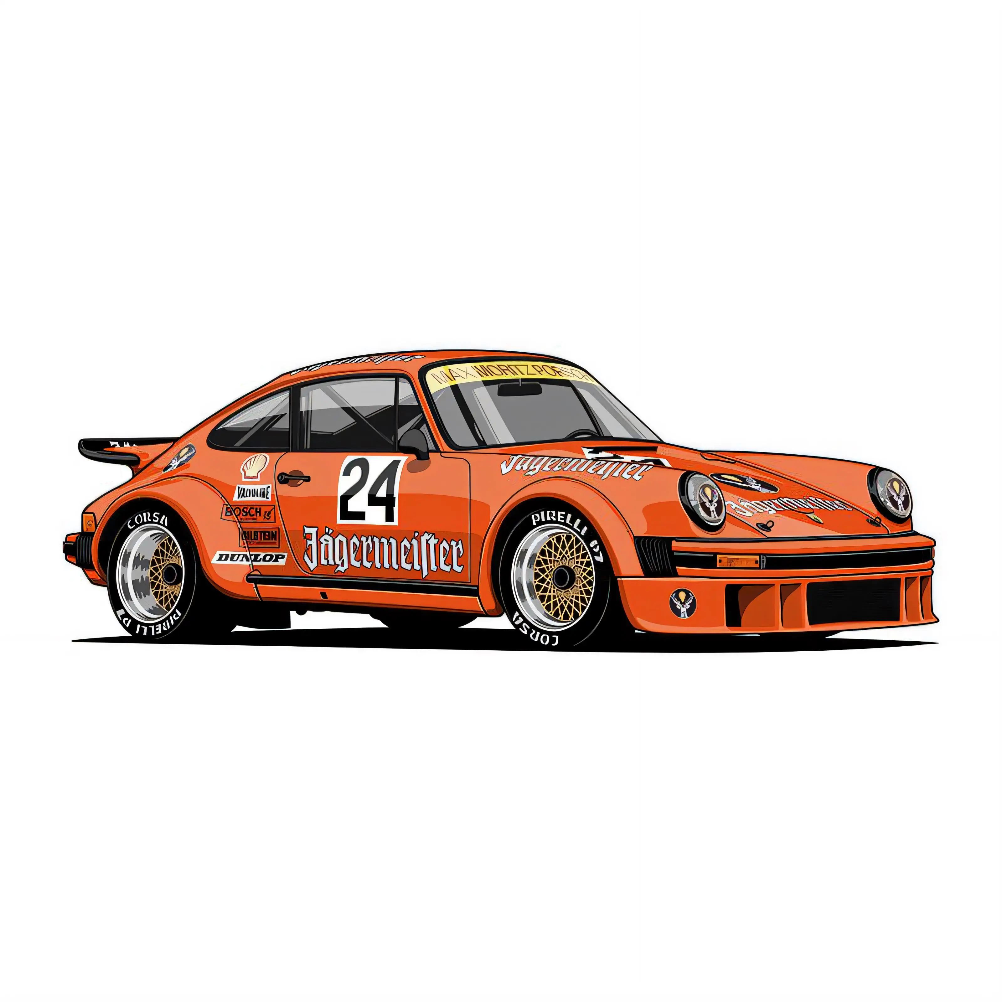 Pôster de carro de corrida vintage, sinal de lata de alumínio, decoração de parede-Jägermeister 24 placa de arte