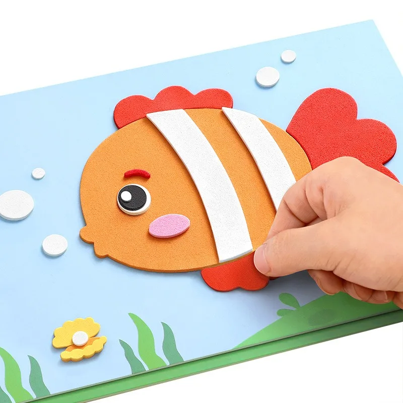 Jouet mignon bricolage artisanat formation à la réflexion intellectuelle puzzle animaux pour enfants stéréoscopique peint à la main
