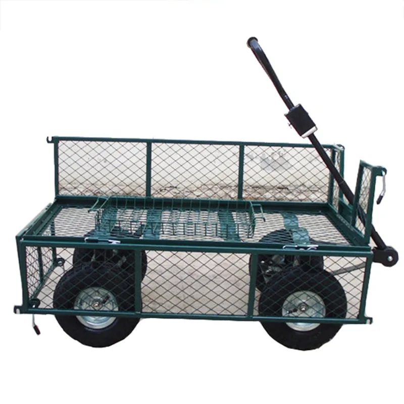 Heavy-Duty Foldable Metal Garden Trolley Cart High Quality Metal Wagon Hand Carts & Trolleys