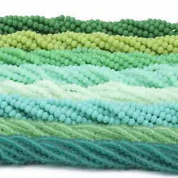165pcs 2x3mm Matte Green Faceted Crystal Rondel Beads Round Spacer Glass Loose Beads for Jewelry Making DIY Bracelet Necklace