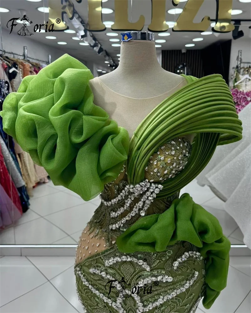 Robe de Soirée Citrovolants en Dentelle Verte, Tenue de Sirène, Élégante, 3D, Événement, Quelle que soit la Tenue Éducative