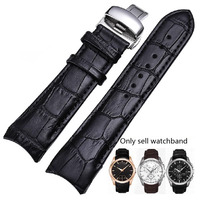 Curved End Genuine Leather Watchband For Tissot 1853 COUTURIER T035 T035627A T035407A T035439 T035617 Men Strap 22mm 23mm 24mm