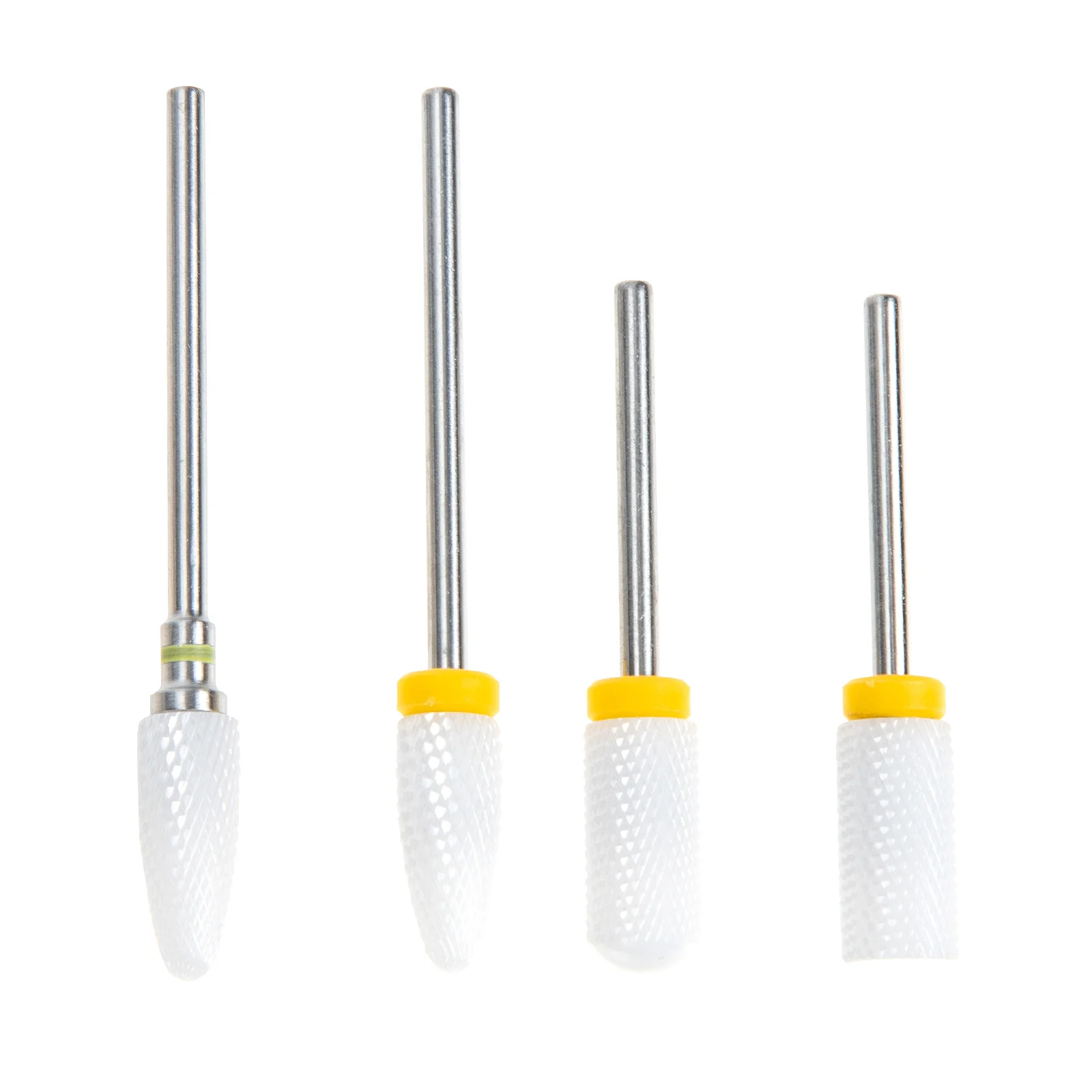 4 Pcs Ceramic Replacement Supplies Acrylic Drill Tips Diamond Cuticle Bits Reusable Nail Polisher Accessories High