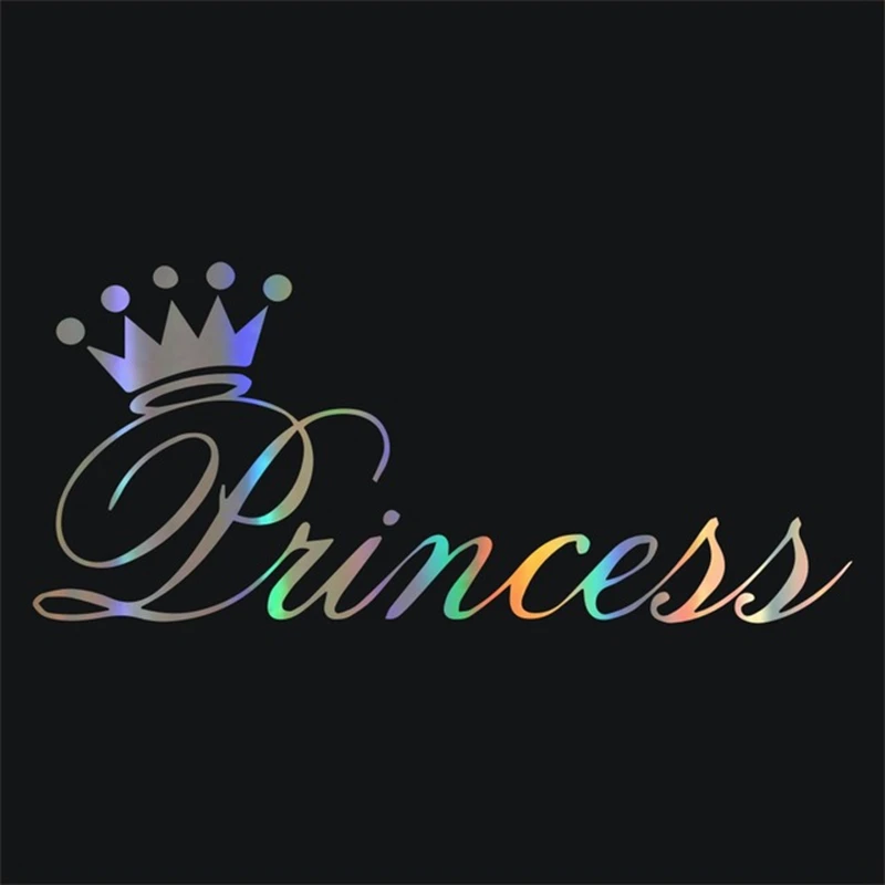 Car Sticker 3D 25cm Beautiful Princess Crown Sticker On Cars Decal Rear Window Vinyl Styling Funny Decal Stckers