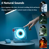 Retro Vinyl Record Player Design Bluetooth Speaker Wireless White Noise Music Box Soundbar RGB Atmosphere Light Music Player