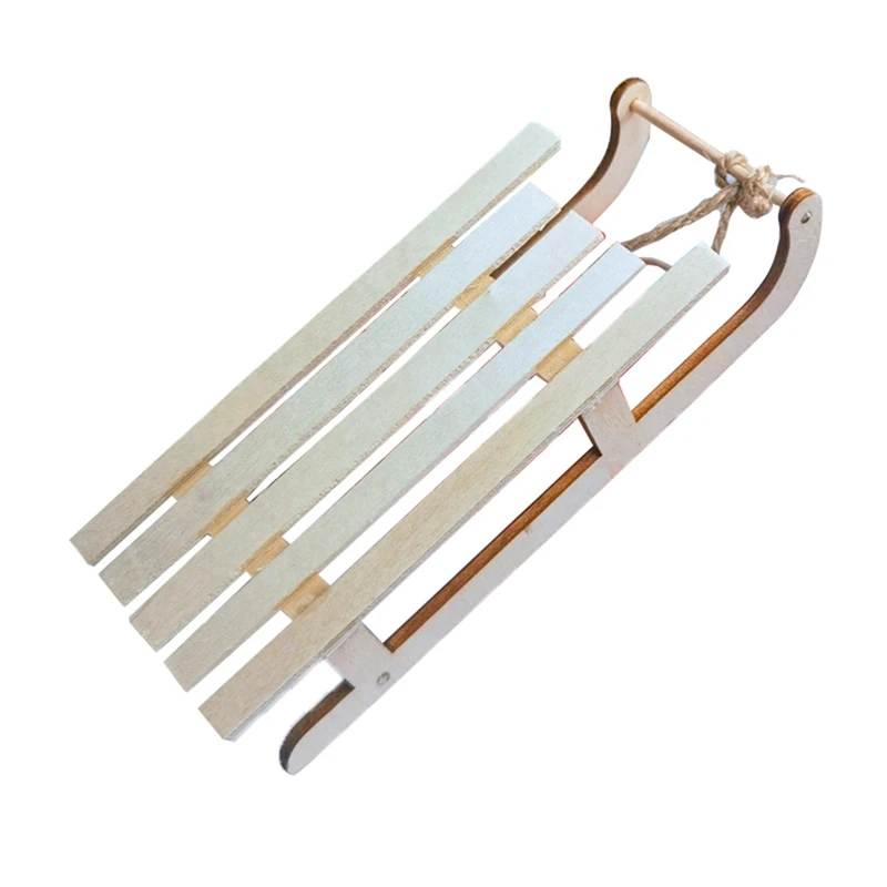 5 قطعة ديكور عيد الميلاد ديكور المنزل ديكور الخشب زلاجات خشبية صغيرة زينة عيد الميلاد الخشبية