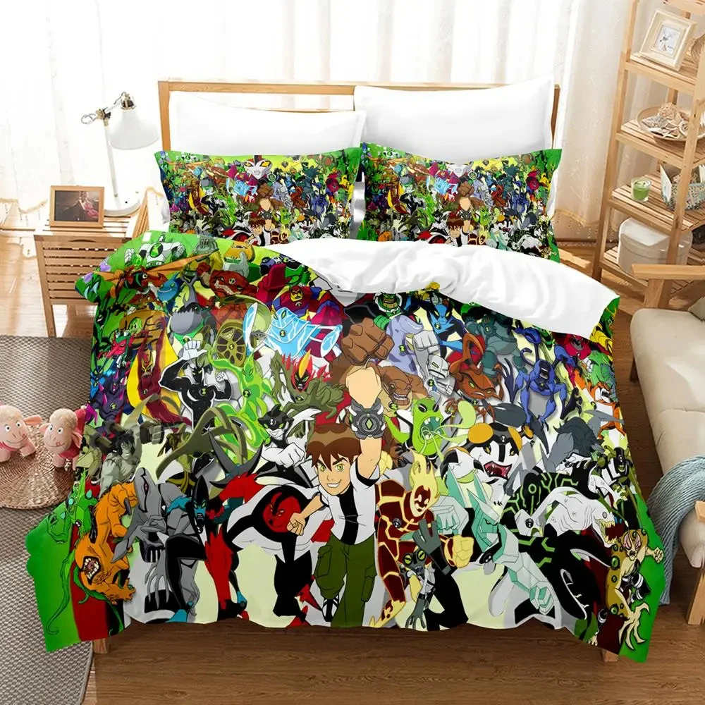 

Cartoon Teenage Hacker Ben Bedding Set Boys Girls Twin Queen Size Duvet Cover Pillowcase Bed Kids Adult Home Textileextile