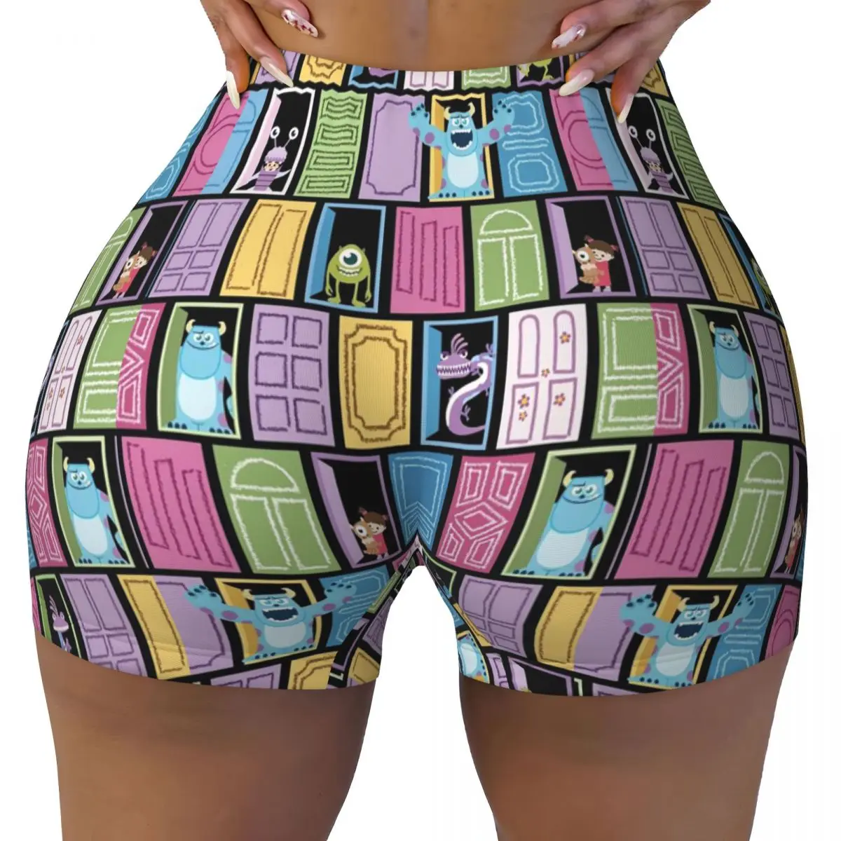 Custom Monsters University Mike&Sulley Workout Running Volleyball Shorts for Women Gym Yoga Shorts