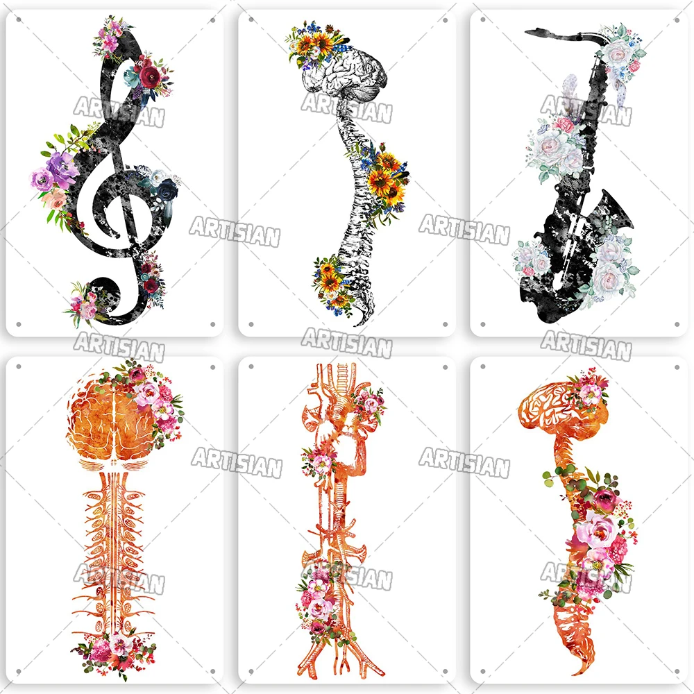 Artisian Anatomy Metal Poster Medical Tin Sign Hospital Decorative Plaque Clinic Organ Dentisit Wall Decor Garage Bar Pub Club view 2