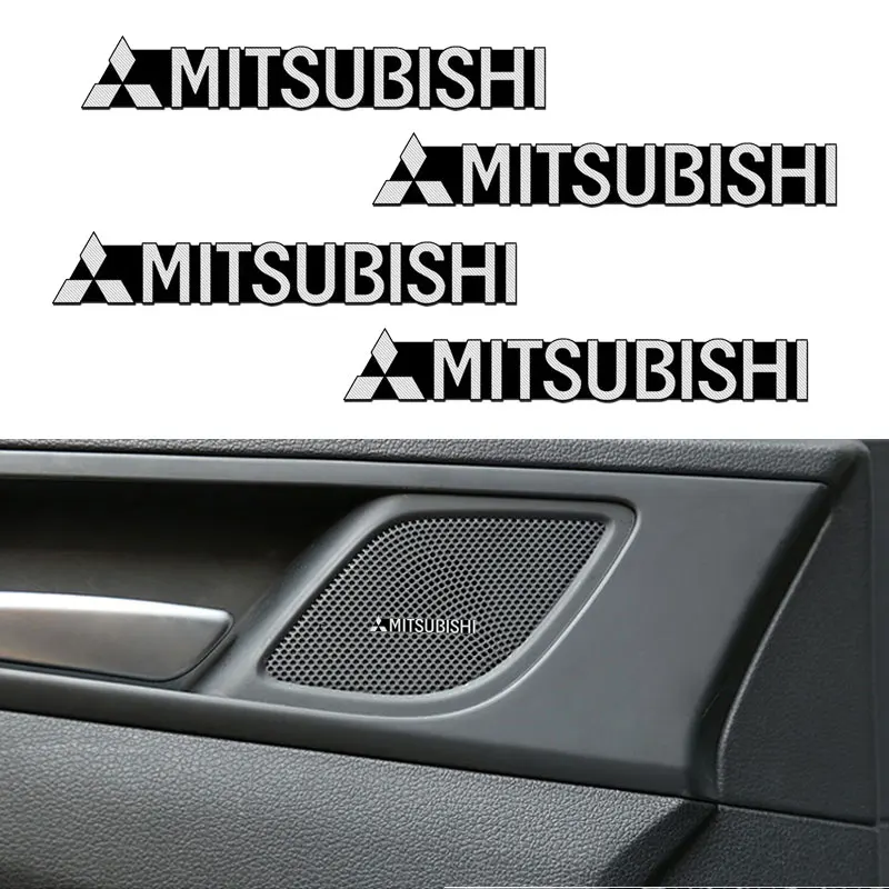 Car Audio Sticker Central Emblem Badge Stereo Video Speaker Decal For Mitsubishi ASX Lancer Pajero Outlander L200 Delica Eclipse