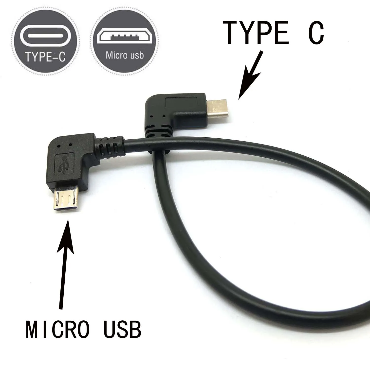 90 angle Type C (USB-C) to Micro USB Sync Charge OTG CHARGER data Cable Adapter