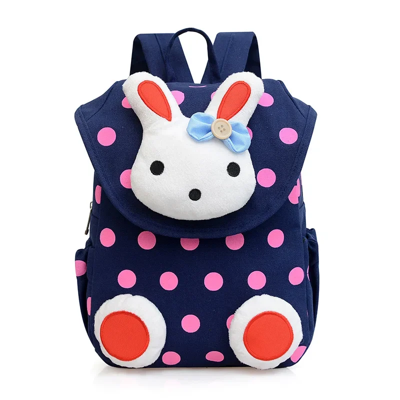 New Arrival Cartoon Cute Rabbit Anti-lost Girl Kindergarten Student Backpack Fashionable Large Capacity Canvas Printed Backpack