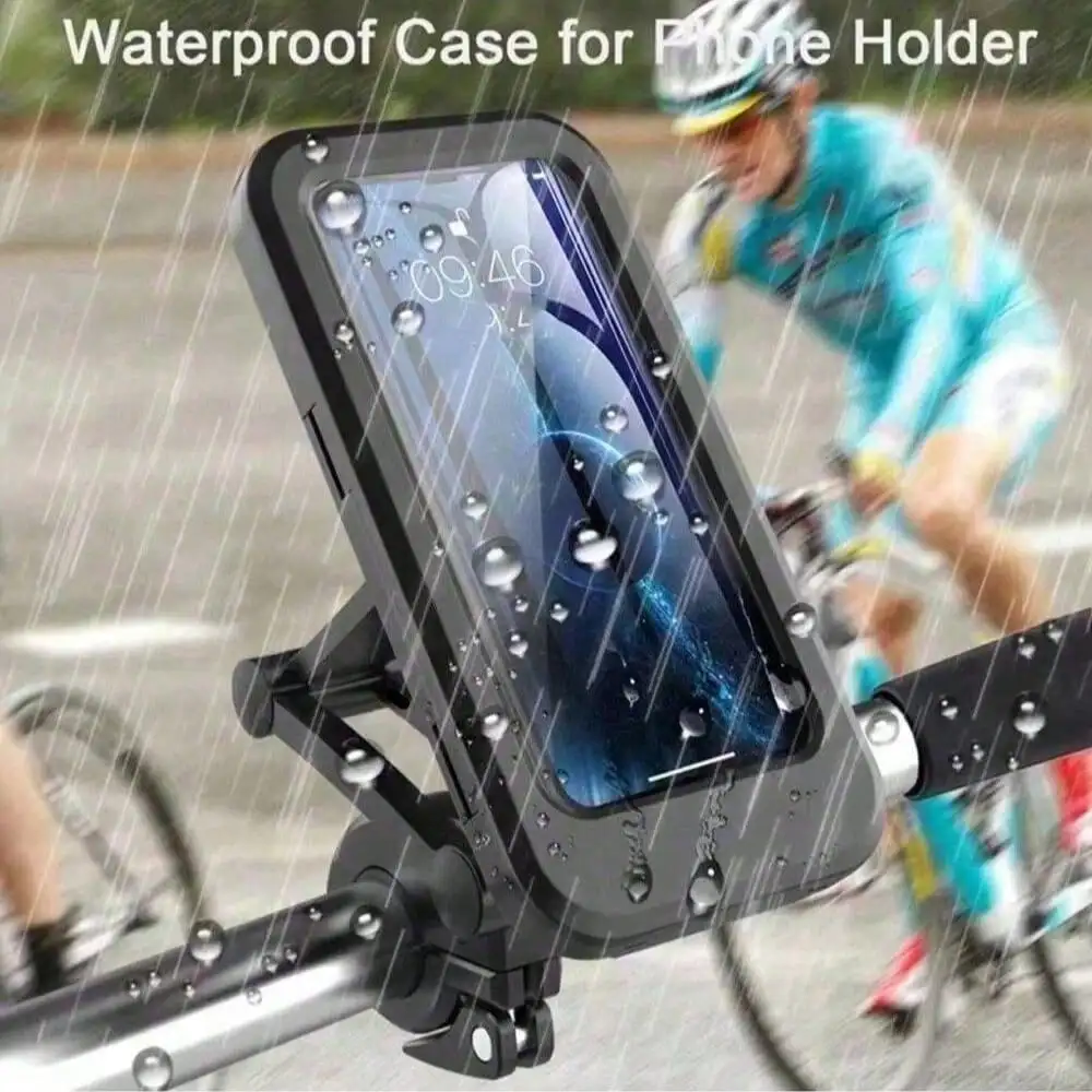 Soporte impermeable para teléfono móvil de motocicleta, soporte Universal para bicicleta GPS 360 ° Soporte giratorio ajustable para teléfono móvil de motocicleta