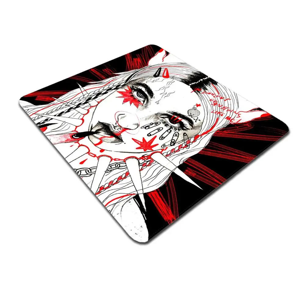 HYBXAXC Red Burst Skeleton Grunge Gaming Small Mouse Pad Desktop Computer Keyboard Wireless Mouse Boy Girl Gift for Play games