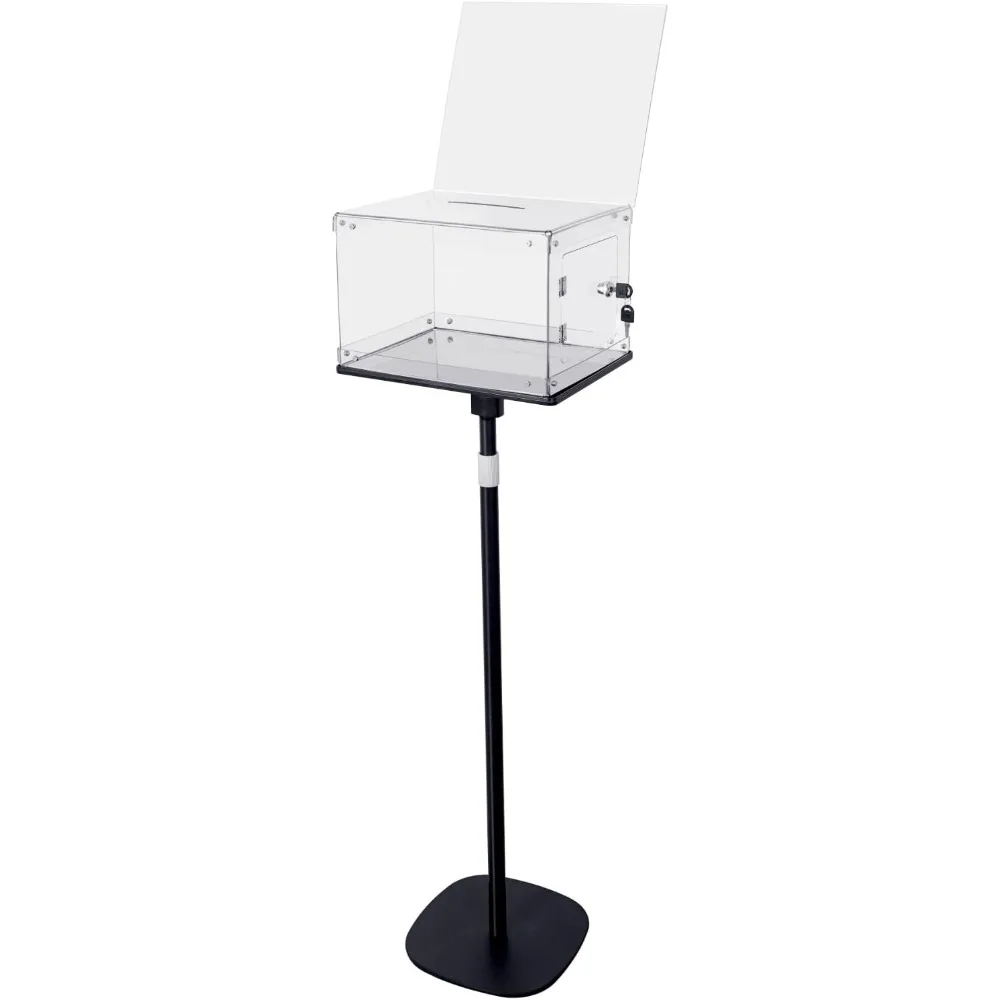 صندوق اقتراحات مع حامل، صناديق تقديم قائمة على الأرض للكنيسة، حامل اللافتات، قاعدة معدنية شديدة التحمل، قفل صناديق التبرعات