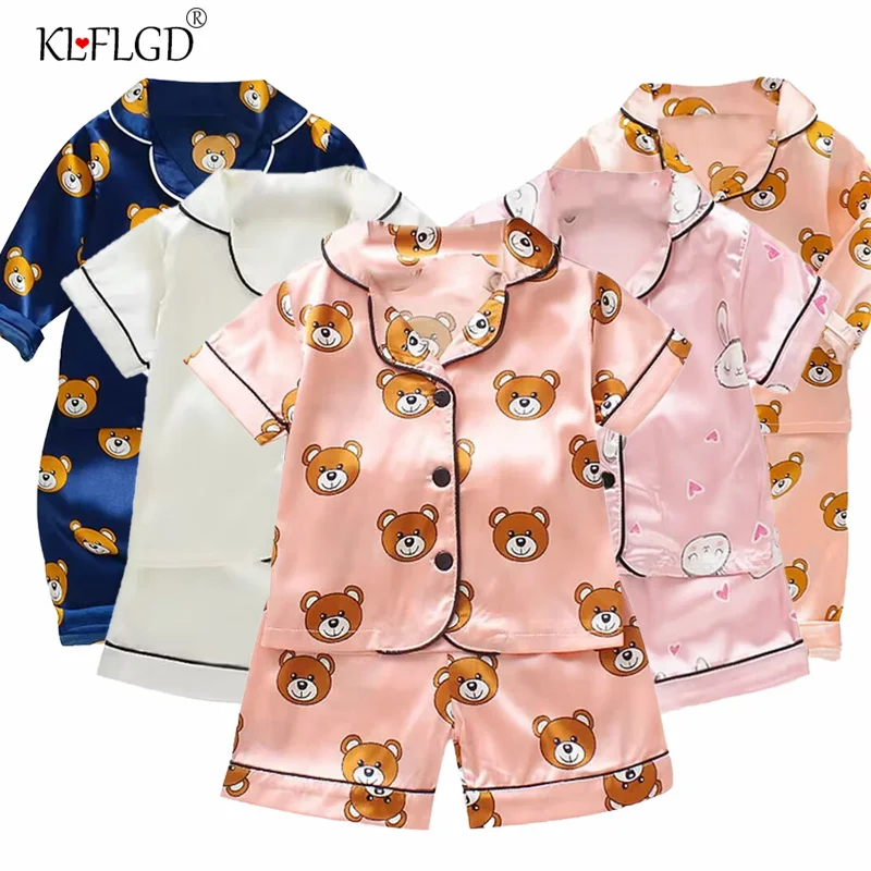 Bé Trai Và Bé Gái Từ 0-4 Tuổi Pyjama Phù Hợp Với Mùa Xuân Mới Thu Lụa Tay Dài Quần Dài đồ Ngủ Bộ Đồ Nhà Thoải Mái Quần Áo