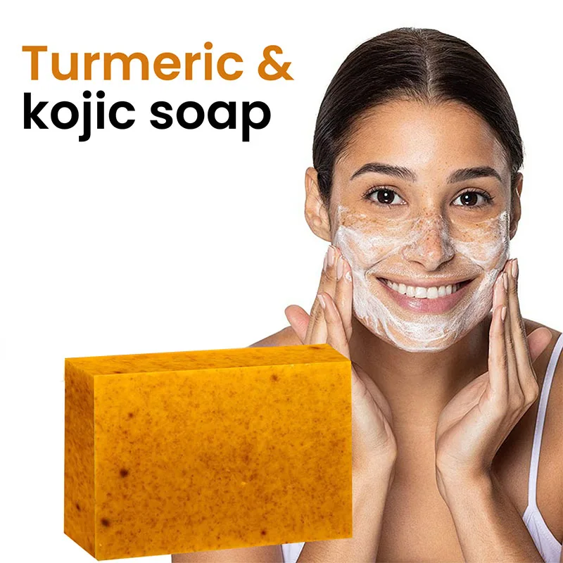 Lemon Turmeric Kojic Acid Ginger Natural Handmade Soap Bathing Face Deep Cleansing Oil Control Blackhead Removal Moisturizing